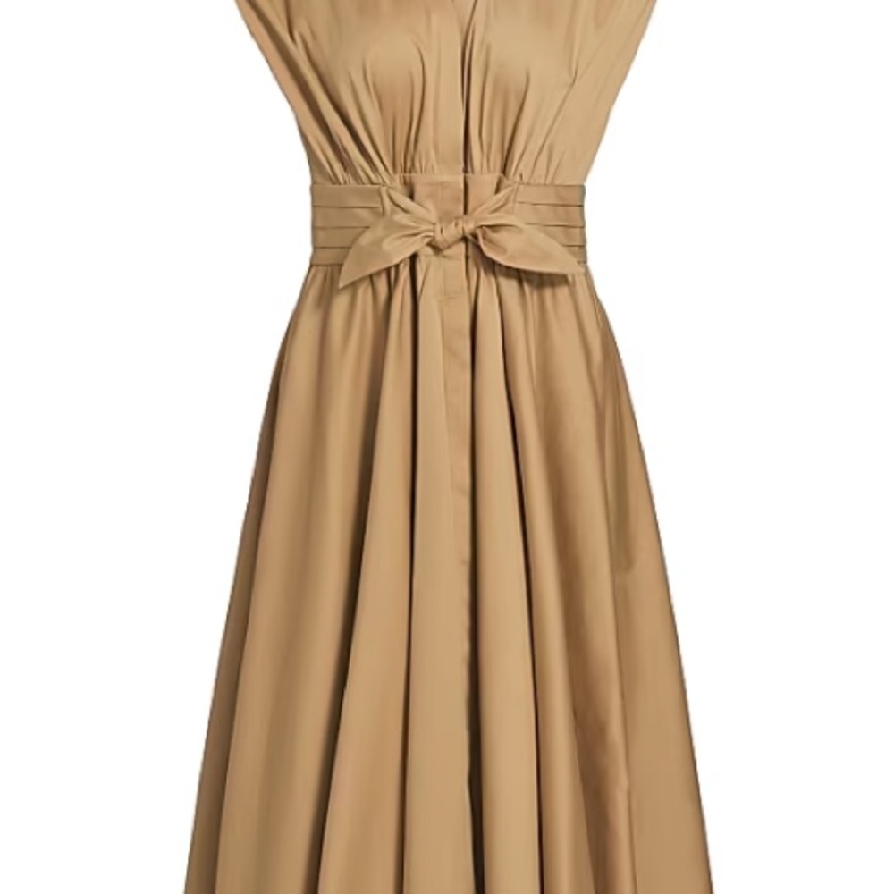 Kobi Halperin Camel Tie-Front Midi Dress
